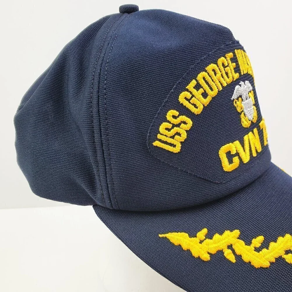 USS George Washington CVN 73 Vintage Snapback Hat USA Navy Gold Leaf CAP-10